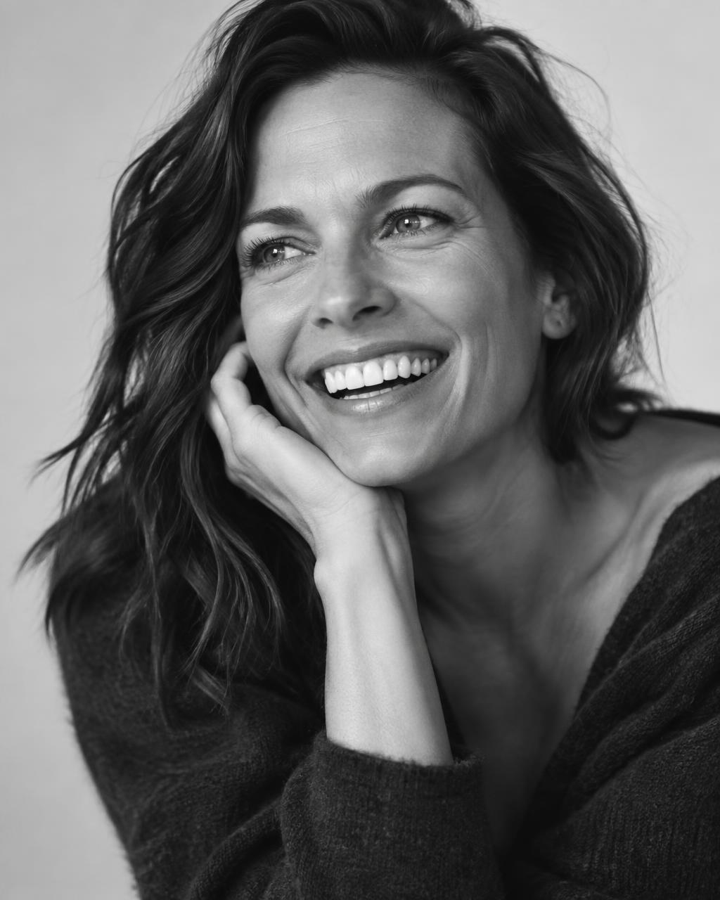 A happy patient smiling with beautiful, restored teeth